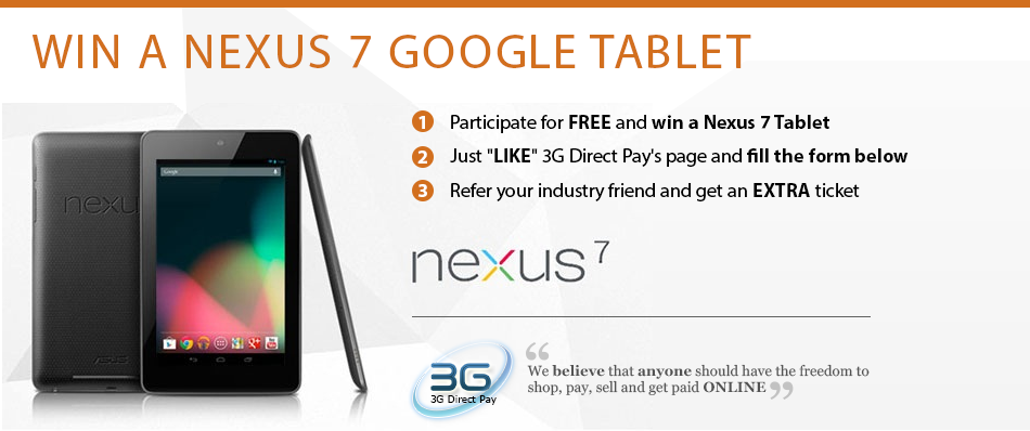 Win A Google Nexus 7 Tablet for Free