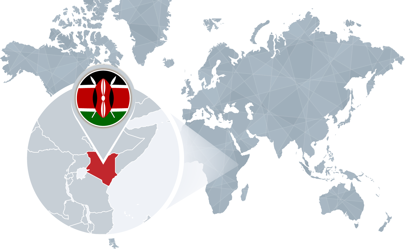 Kenya on world map