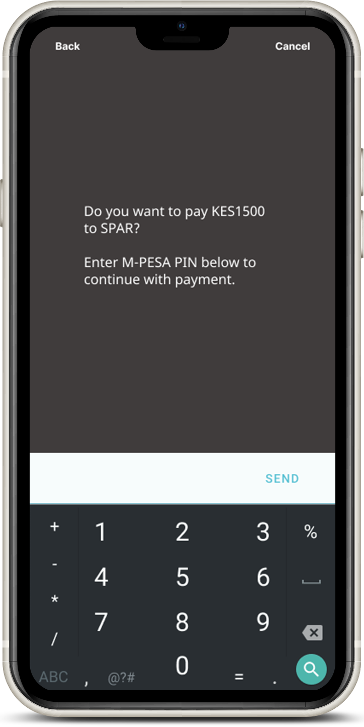 QR Code Scan to Pay by Mobile Money Step 3