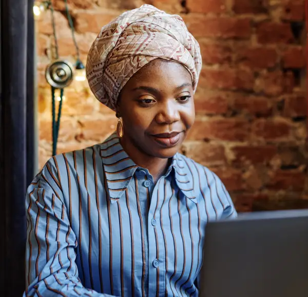 Business woman working online